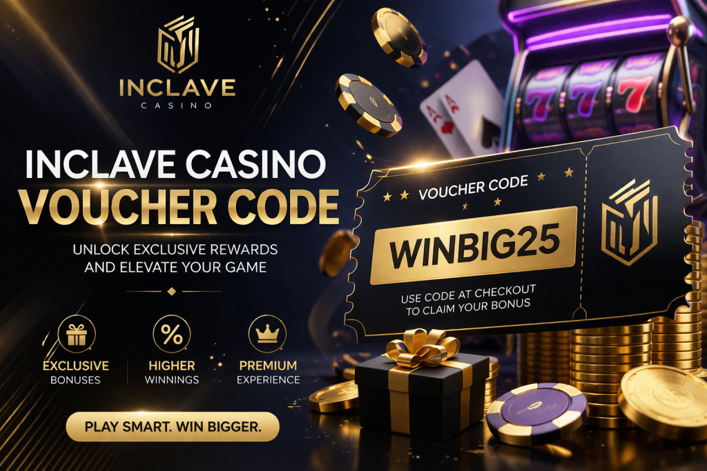Luxury casino voucher with golden chips and premium bonus card